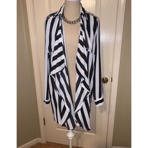 Black and White strip cardigan